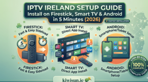 IPTV Ireland setup guide showing Firestick and Smart TV installation steps 2026